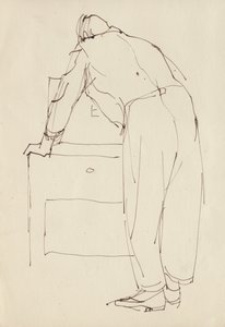Mies kumartumassa, c1950. tekijältä Shirley Markham