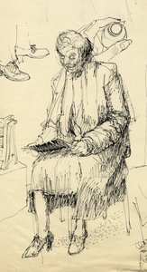 Istuva nainen lukee, 1953. tekijältä Shirley Markham