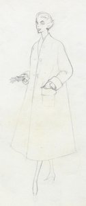 Nainen pölytakissa, n. 1950. tekijältä Shirley Markham