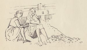 Naiset rannalla, Englannin etelärannikolla, vuodelta 1950. tekijältä Shirley Markham