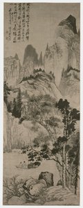Maisema Yongwengille, Qing-dynastia, noin 1687-90 (muste paperille). tekijältä Shitao Daoji