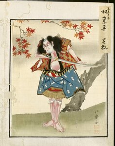 Lehti näyttelijämuotokuvien albumista, c. 1790-1810.