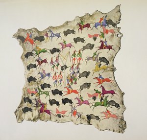 Buffalo metsästys (pigmentti hirven iholla) tekijältä Shoshone Katsikodi School