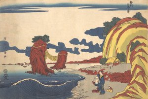 Näkymä Futami Beachille Isessä, 1800-luvun alku, 1800-luvun alku.