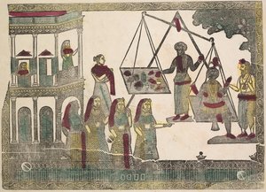 Krishna painotettu arvoesineitä vastaan, 1800-luku.