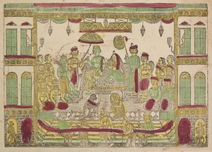 Rama ja Sita kuninkaallisessa palatsissa 1800-luvulla.