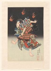 Nakamura Shikan II as de vos (kitsune) Genkurô in het toneelstuk "Hanayagura hitome senbon", Naka Theater