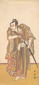 Ichikawa Danzo III miekkaa piirtävänä samuraina, n. 1772.