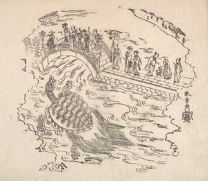 Shinabazu Benten Kaicho: Bentenin palvonnan seremonia Shinabazu-temppelissä, 1700-luku. tekijältä Shunsho