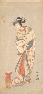 Näyttelijä Ichikawa Danjuro V naisen roolissa, 1772. tekijältä Shunsho