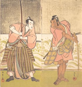 Näyttelijä Sakata Hangoro II ja näyttelijä Matsumoto Koshiro IV, 1700-luvun loppu. tekijältä Shunsho