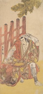 Neljäs Matsumoto Koshiro lainsuojattomana katsomassa puista Ninsogakia, n. 1779-83. tekijältä Shunsho