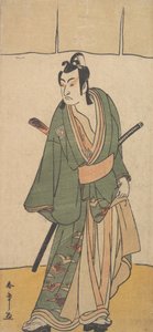 Toinen Ichikawa Monnosuke roolissa Soga no Juro Sukenari, 2. kuukausi, 1785. tekijältä Shunsho