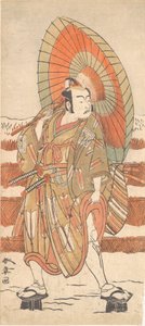 Toinen Ichikawa Yaozo samuraina seisovana lumessa, luultavasti 1774. tekijältä Shunsho