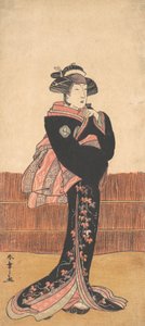 Kolmas Azuma Tozo naisena mustassa kimonossa, luultavasti 1782. tekijältä Shunsho