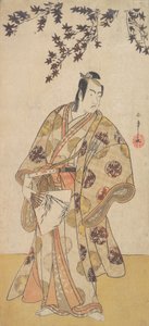 Kolmas Ichikawa Yaozo vaahteran alla seisovana Daimyona, n. 1783. tekijältä Shunsho