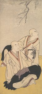 Kolmas Sawamura Sojuro ja toinen Ichikawa Monnosuke buddhalaismunkkeina, 1791. tekijältä Shunsho