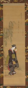 Nainen pajupuun alla, 1700-luku. tekijältä Shunsho