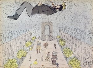 Taiteilijan antisemitistinen karikatyyri "Ohe, Les Dirigeants", 1896