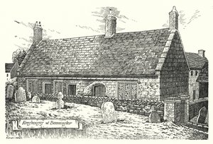 Almshouses at Beaminster (kaiverrus) tekijältä Sidney Heath