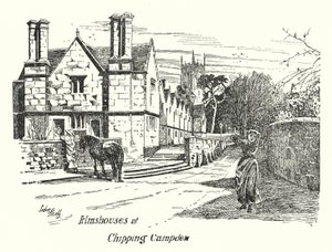 Almshouses Chipping Campdenissa (kaiverrus) tekijältä Sidney Heath