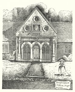 Almshouses Miltonissa, Dorsetissa (kaiverrus) tekijältä Sidney Heath