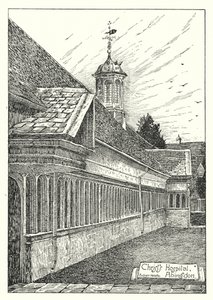 Kristuksen sairaala, Abingdon (kaiverrus) tekijältä Sidney Heath