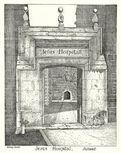 Jeesuksen sairaala, Rothwell (kaiverrus) tekijältä Sidney Heath