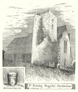 St Nicholasin sairaala, Harbledown (kaiverrus) tekijältä Sidney Heath