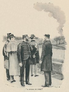 Tulessa oleva talo, 1892 tekijältä Sidney Paget