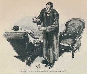 Hän asetti uuden tuttavamme sohvalle, 1892