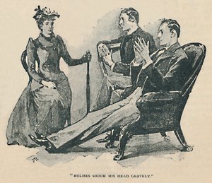 Holmes pudisti päätään vakavasti, 1892 tekijältä Sidney Paget