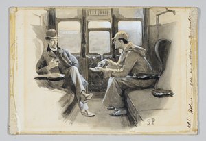 Kuvitus Arthur Conan Doylen Sherlock Holmes -tarinaan "The Adventure of Silver Blaze", 1892