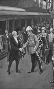 Kuningas Edward toivottaa presidentti Loubetin tervetulleeksi 6. heinäkuuta 1903 tekijältä Sidney Paget