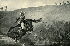 Luutnantti Robertsin kapea pako alkuperäisasukkaiden takaa-ajon aikana lähellä Lucknowia, 1901. tekijältä Sidney Paget