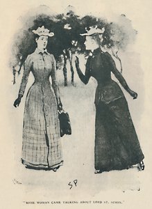 Joku nainen tuli puhumaan lordi St. Simonista, 1892 tekijältä Sidney Paget