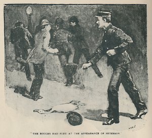 Roughs oli paennut Petersonin ilmestyessä, 1892 tekijältä Sidney Paget