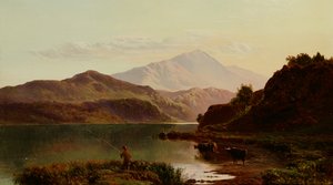 Kalastus järvellä (öljy)