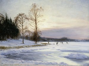 Luistelijat jäällä tekijältä Sigvard Hansen