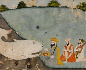 Guru Nanak Balan, Mardanan ja suuren kalan kanssa (Vishnu Matsyavatarassa) tekijältä Sikh School
