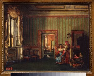 Prinssi Alexander Galitzinen (Golitsyn) (1723-1804) talon sisustus Roomassa (Italia). Sylvester Feodosiyevich Shchedrin (Sylvester Shchedrin) (1791-1830) maalaus öljy kankaalle