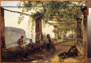 Maisema lähellä Sorrentoa Amalfin rannikolla Silvestre Shchedrinen maalaus (1791-1830) 1826