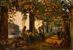 "Terassi meren rannalla - muunnelma", 1828, 1965. tekijältä Sil