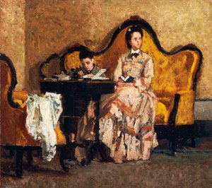 Kotitehtävä, kirjoittanut Silvestro Lega (1826-1895) tekijältä Silvestro Lega
