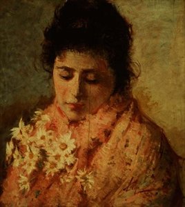 Naisen muotokuva (paneeli) tekijältä Silvestro Lega