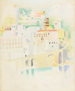 Atrani, Amalfin rannikko (pastelli paperille) tekijältä Simon Albert Bussy