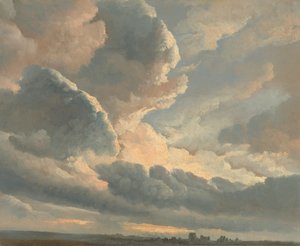 Tutkimus pilvistä auringonlaskun kanssa Rooman lähellä