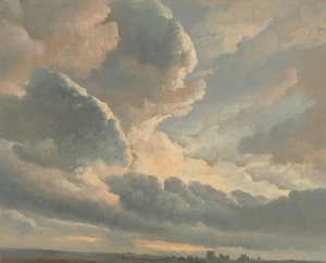 Tutkimus pilvistä auringonlaskun kanssa lähellä Roomaa