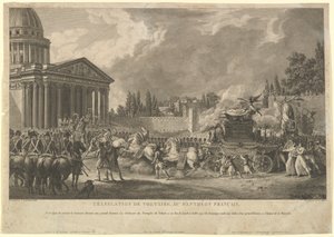 Voltairen käännös ranskalaisessa pantheonissa, 1817.