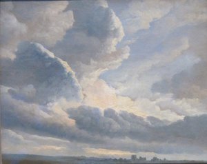 Tutkimus pilvistä auringonlaskun kanssa Rooman lähellä tekijältä Simon Denis
